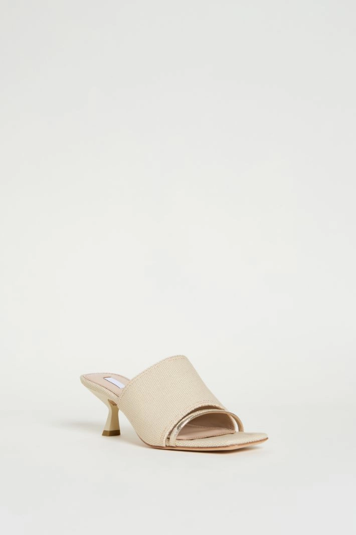 Canvas mules - BEIGE