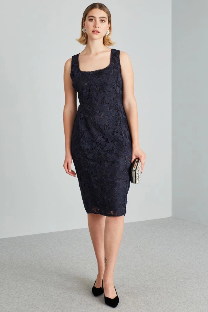 Macramé lace dress - NIGHT BLUE