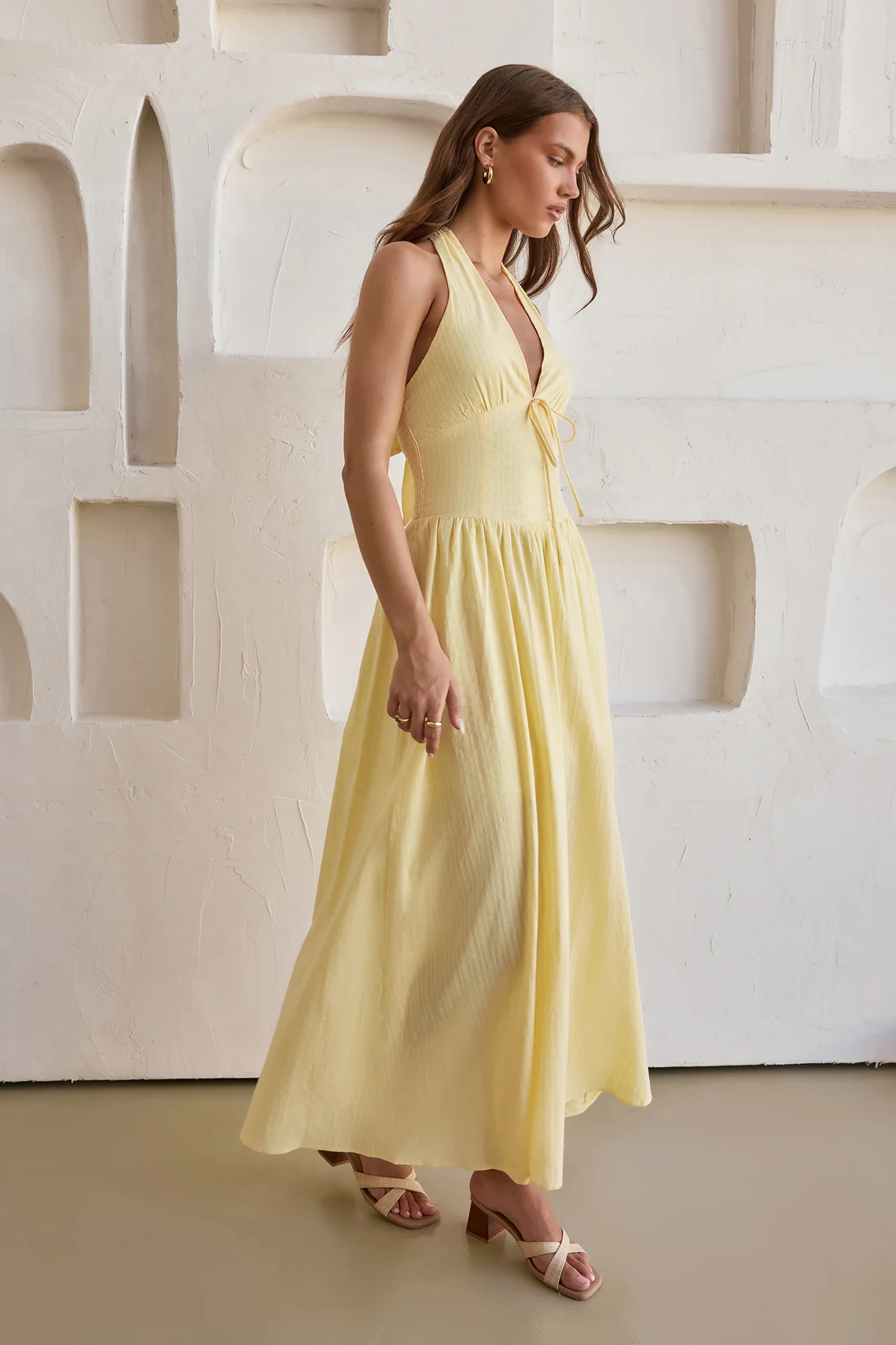 Arrietty Halter Maxi Dress Yellow