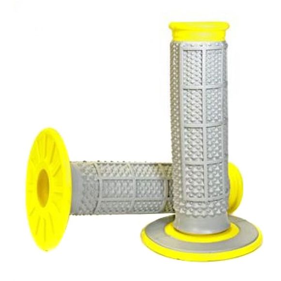 Renthal MX DUAL GRIP TAPERED WAFFLE Universal Handlebar Grips - YellowRef: RT0089