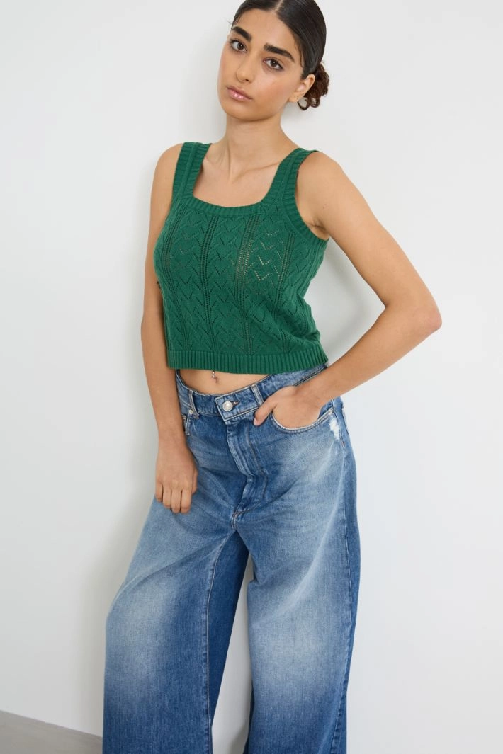 Cotton yarn top - GREEN