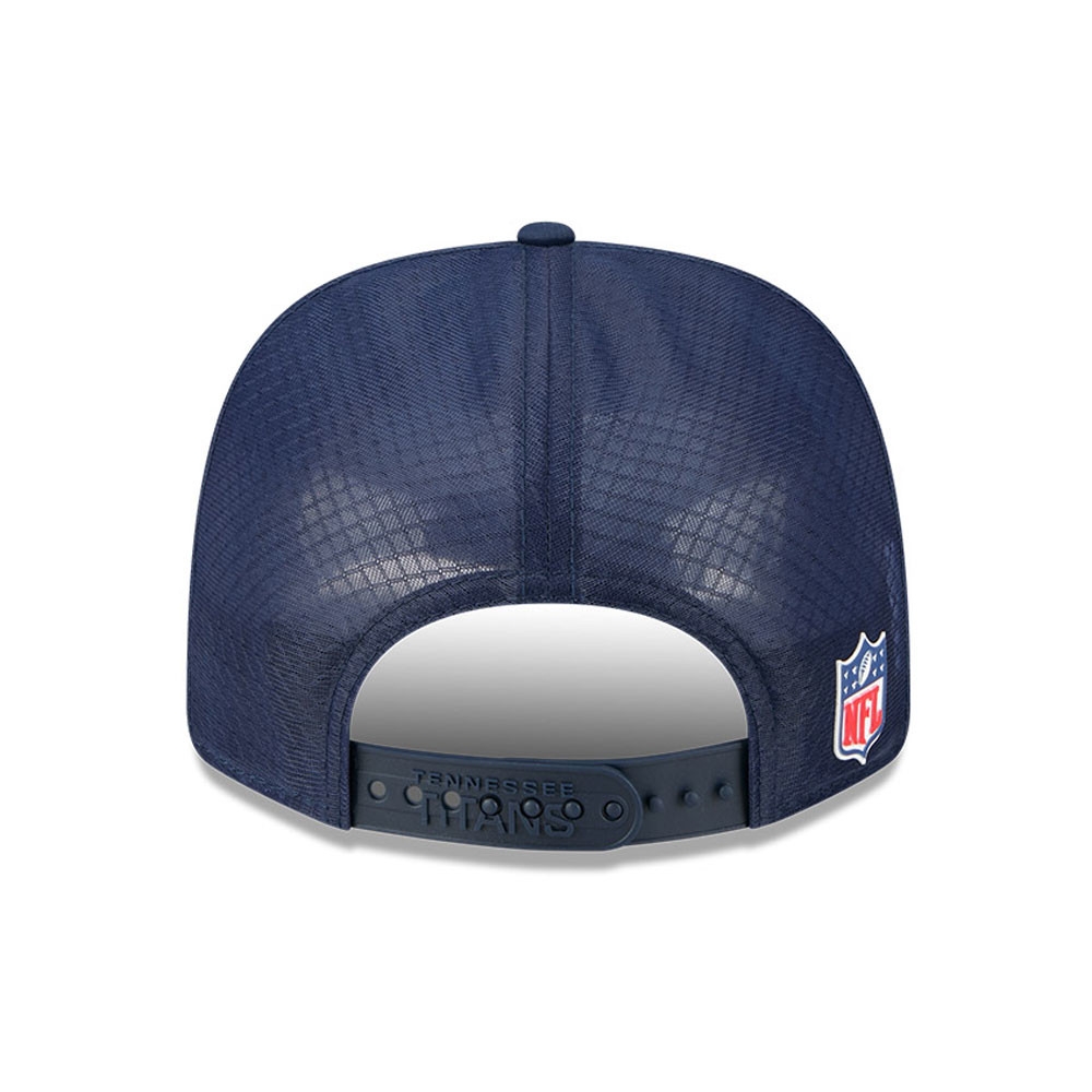 Tennessee Titans 2025 NFL On-Field Sideline 9SEVENTY Trucker Snapback Cap Navy