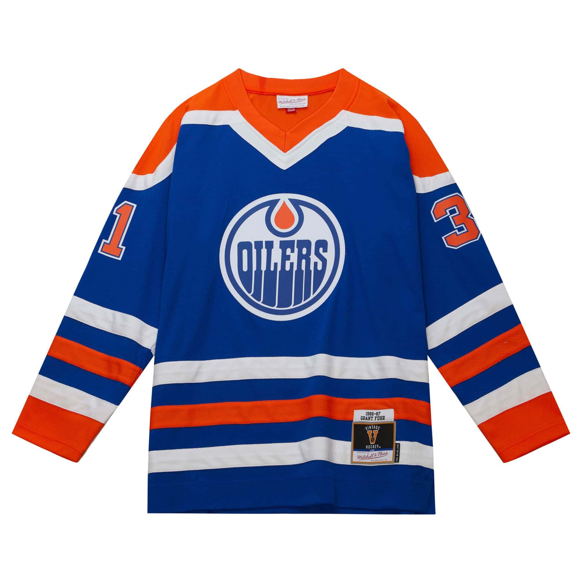 Grant Fuhr #31 Edmonton Oilers 1986-87 Mitchell & Ness NHL Jersey