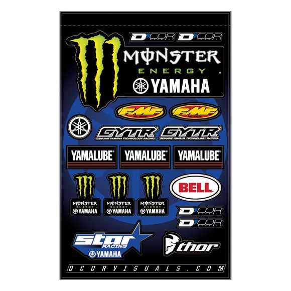 Planche de stickers D'cor Monster Yamaha Star Racing - BleuRef : DCO0007 / 40-50-117