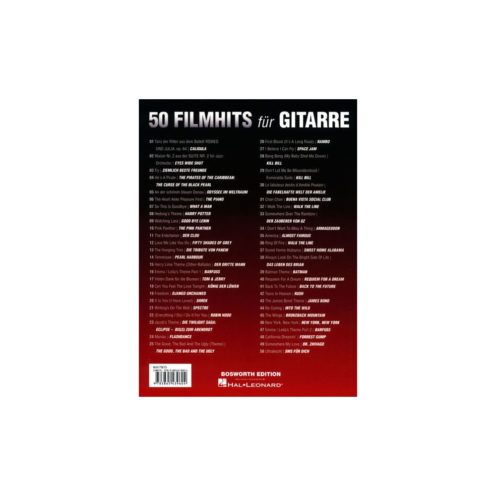 Bosworth 50 Filmhits for Gitarre – Thomann Ireland