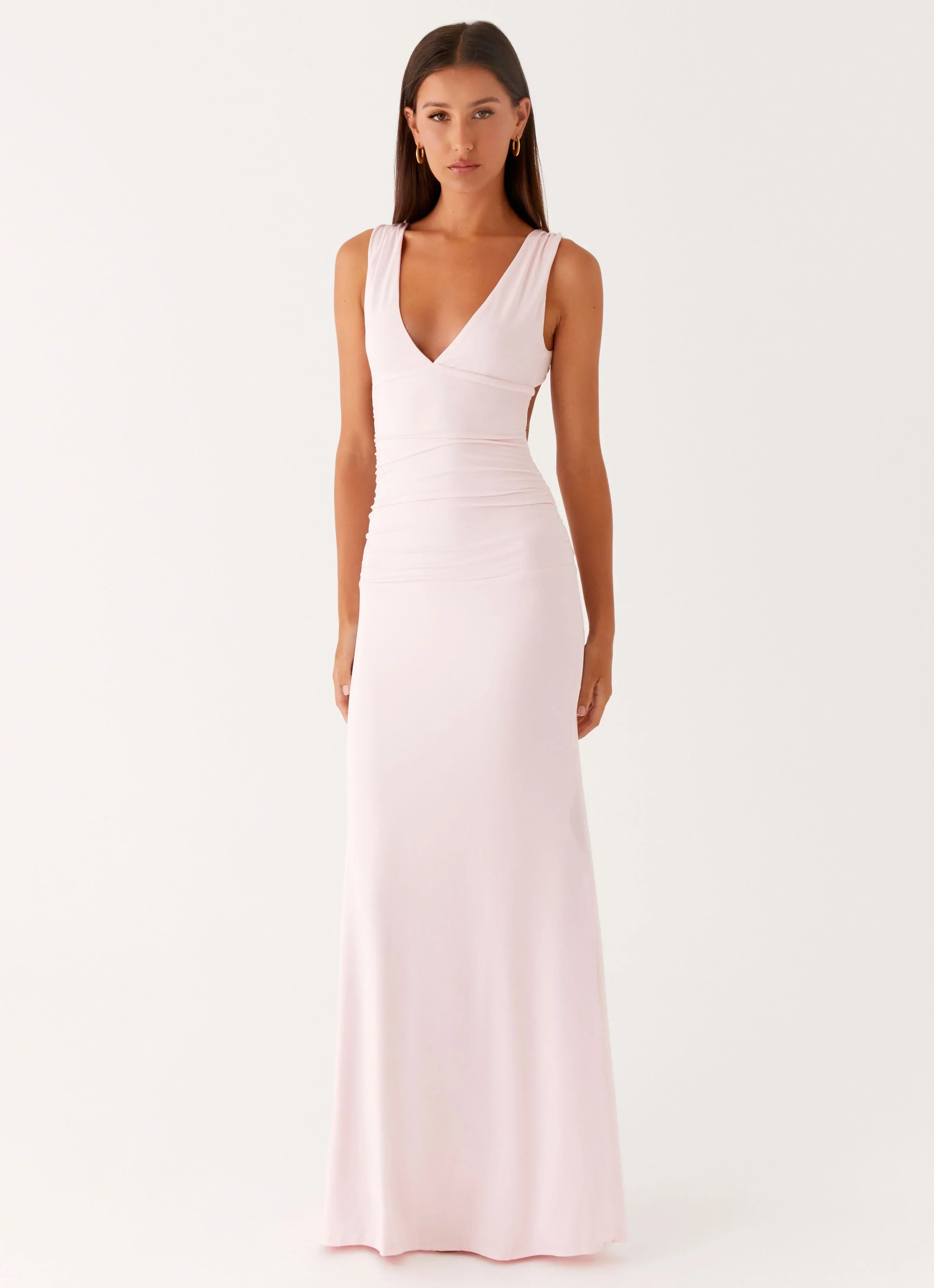 Cherry Sky Maxi Dress - Baby Pink