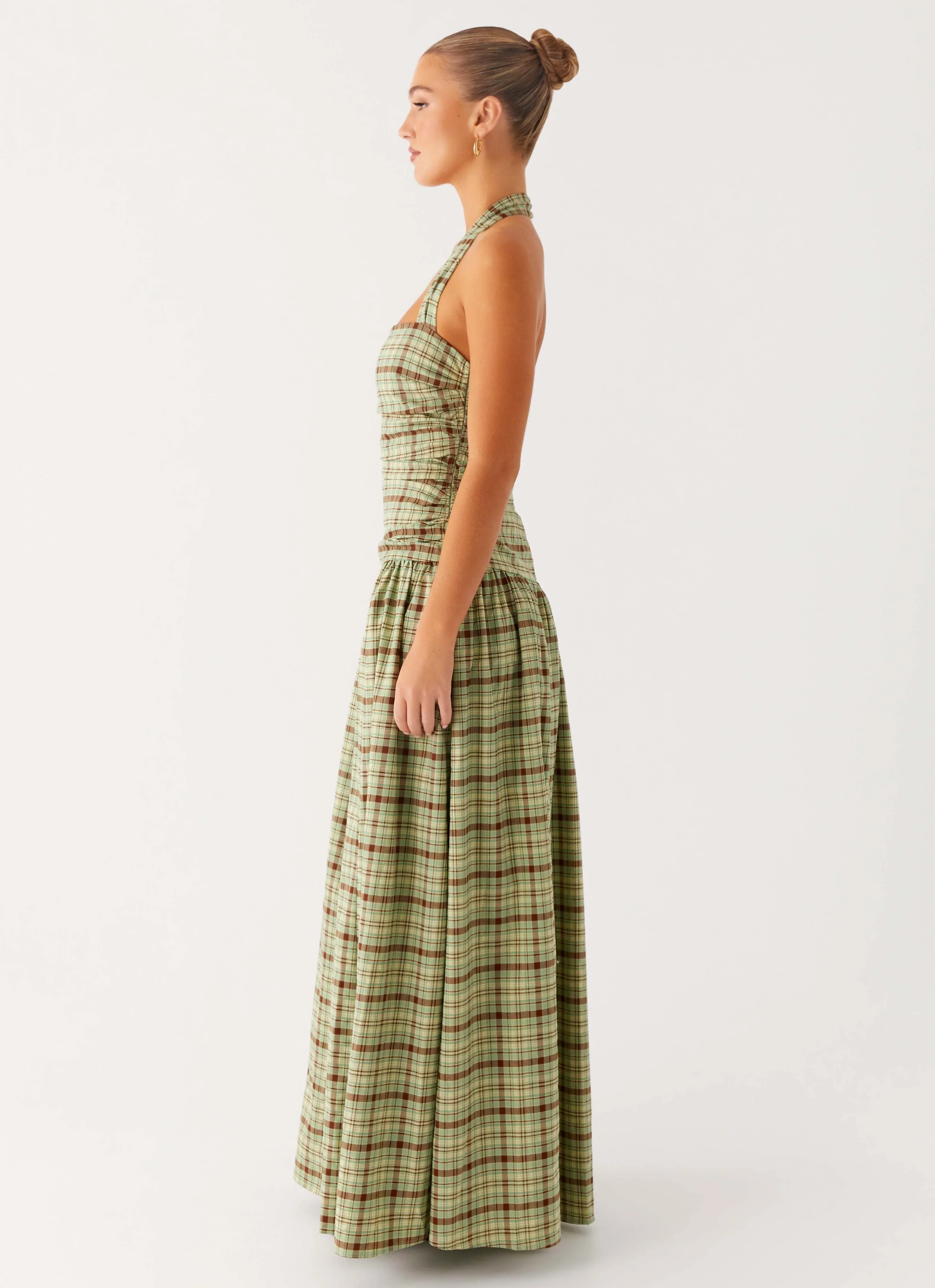 Lilith Maxi Dress - Forest Plaid