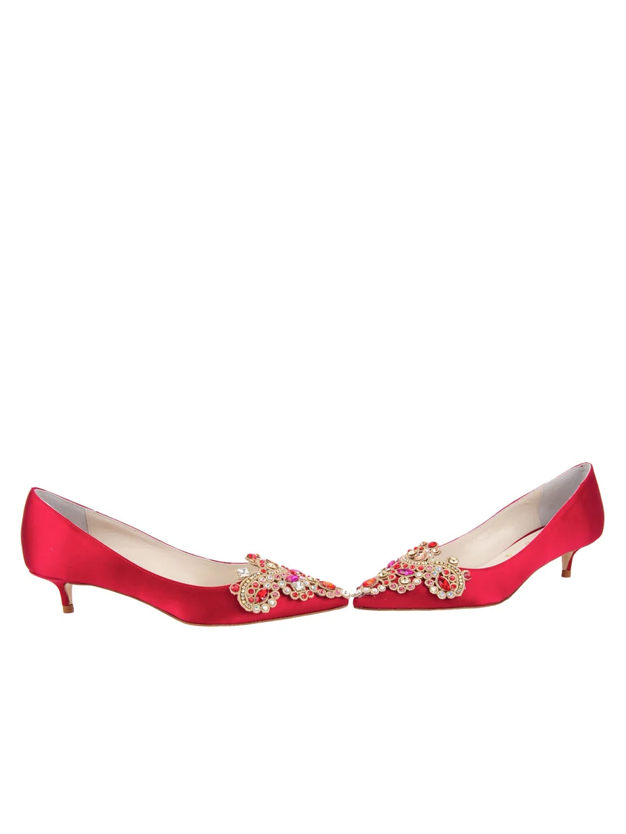 Brinsley Pointed Toe Kitten Heel