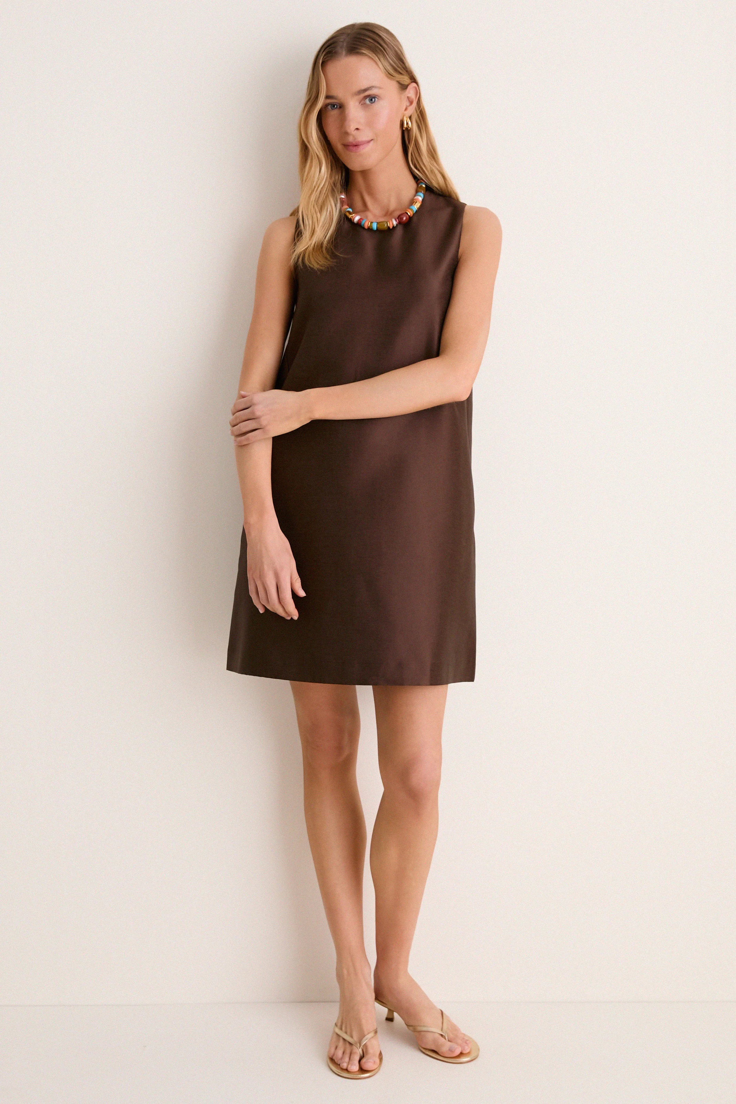 Chocolate Dupioni Marlowe Dress