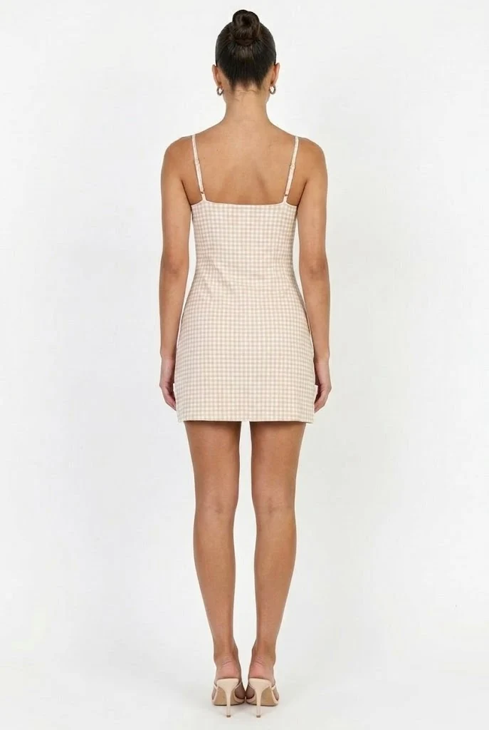 Gingham Sweetheart Soft Sculpt Mini Dress