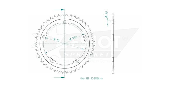 Esjot crown 44 teethRef: Esjo00087A / 12113006