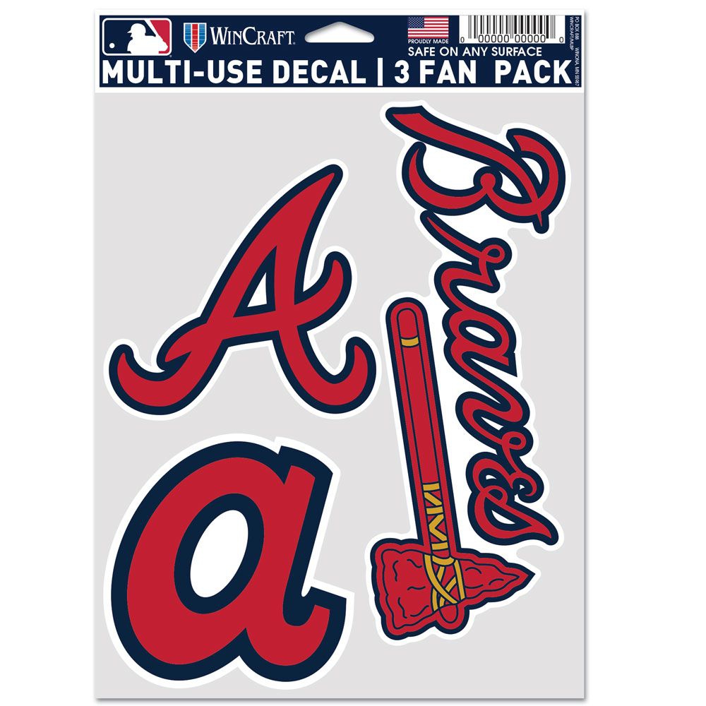 Atlanta Braves Multi-Use MLB Decals Set (3 Pcs.)