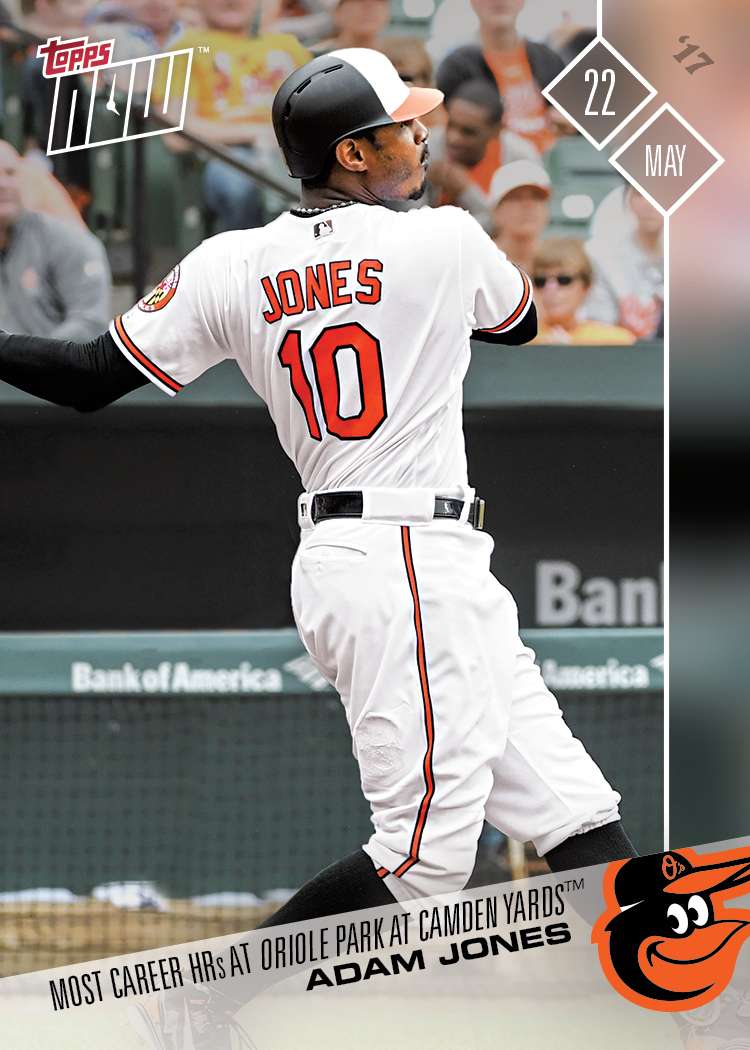 Adam Jones - 05/22/2017 TOPPS NOW® Card 172 - Print Run: 297