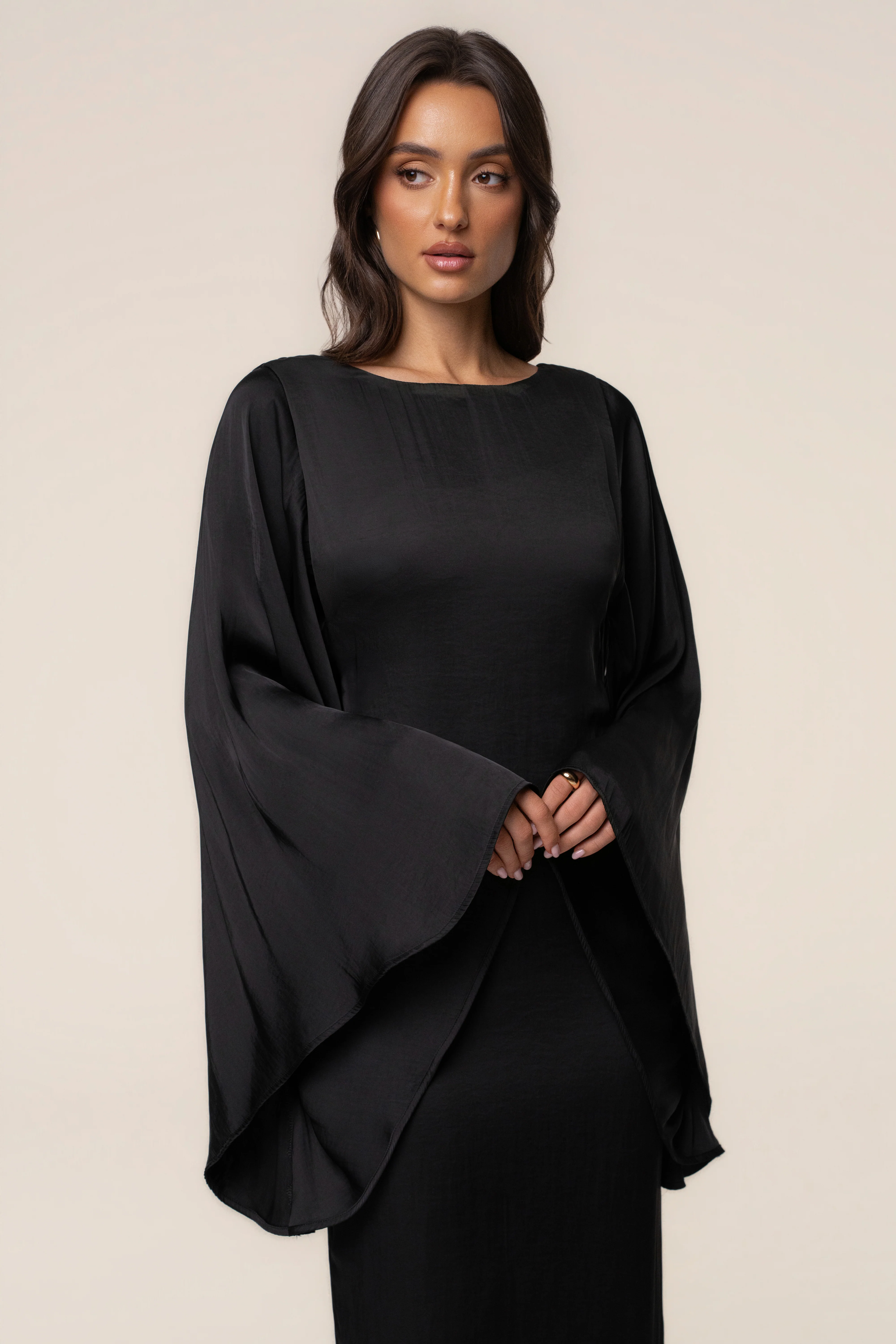 Black Soft Current Maxi Dress