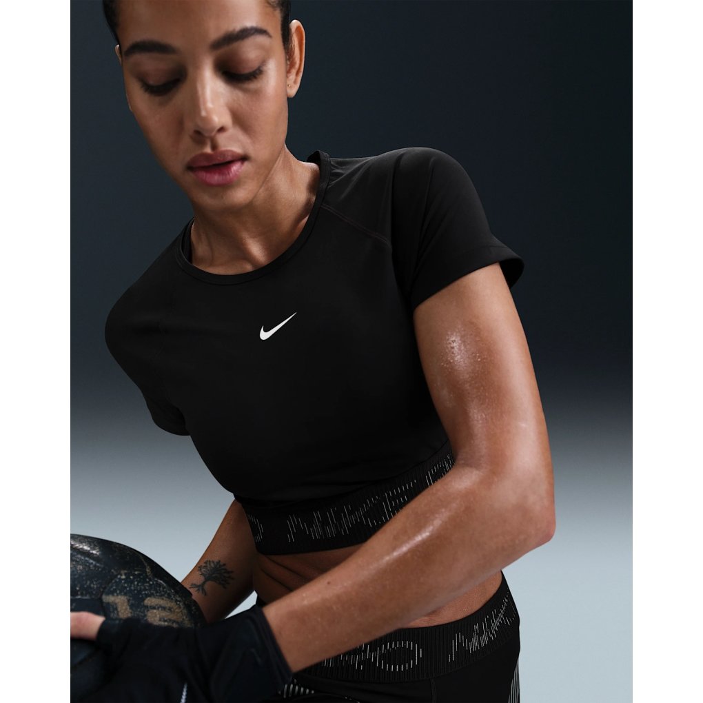 Nike Pro Dri-FIT Crop Short Sleeve Top Women - black/cool grey/white HM6369-010