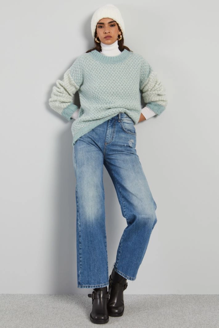 Turn-up beanie hat - WHITE