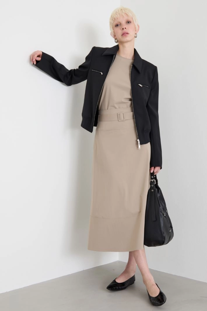 Technical jersey skirt - DOVE GREY