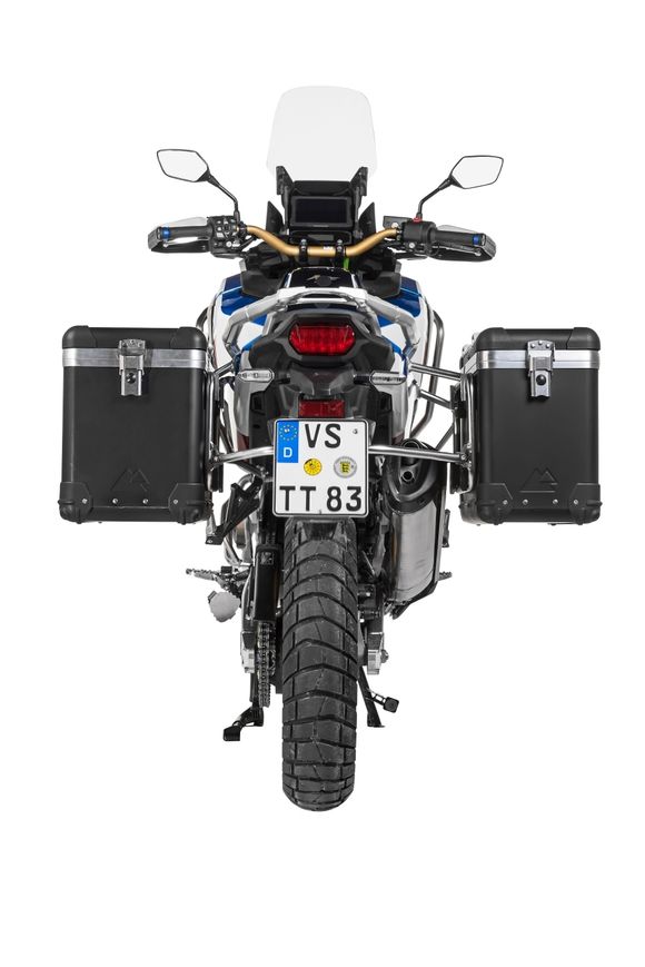 Touratech ZEGA Pro 38/45 suitcase - Gray support included - Black anodizedRef: Trt01809A / 01-403-6737-0