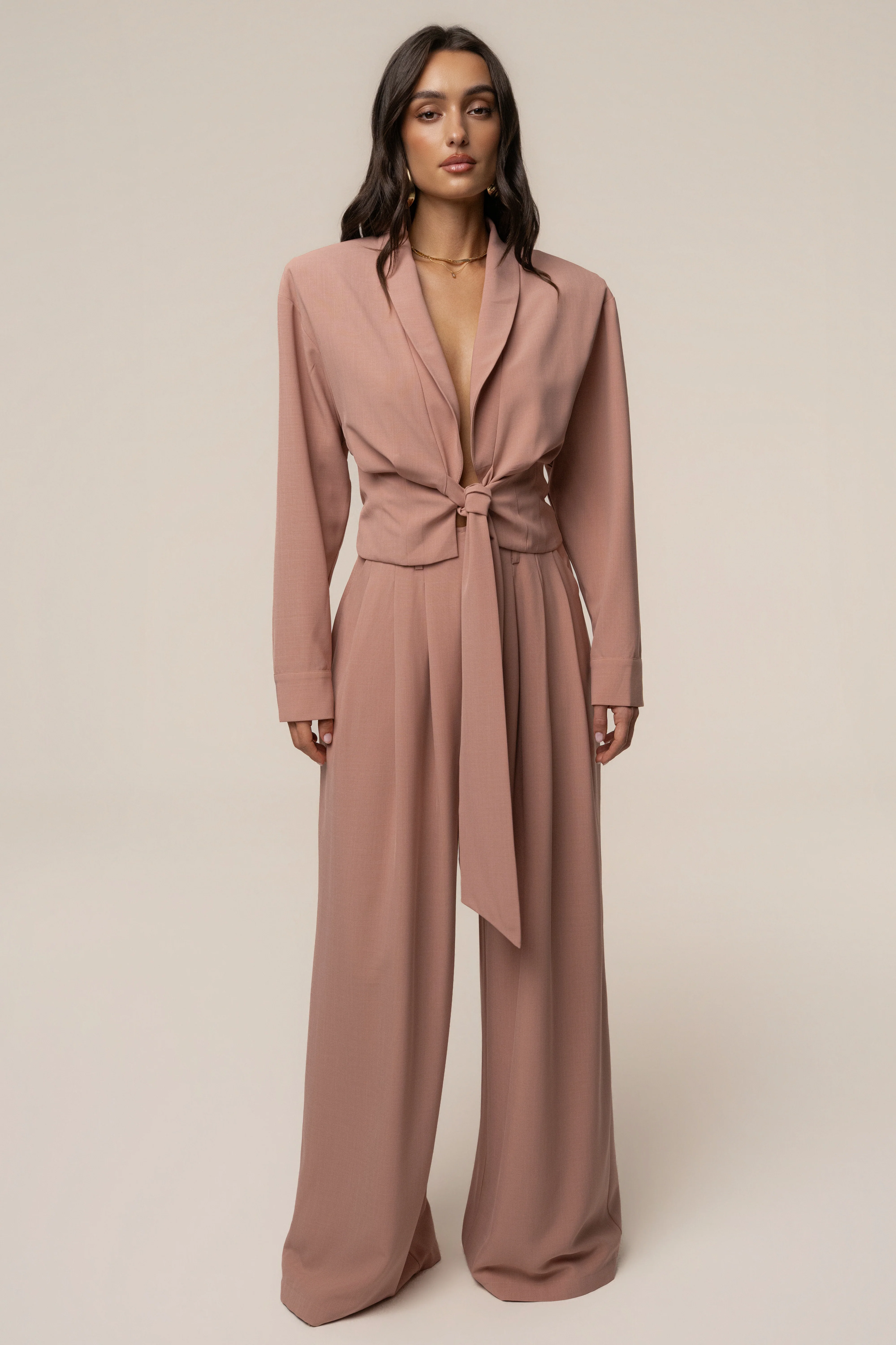 Mauve Estate Pleated Trouser