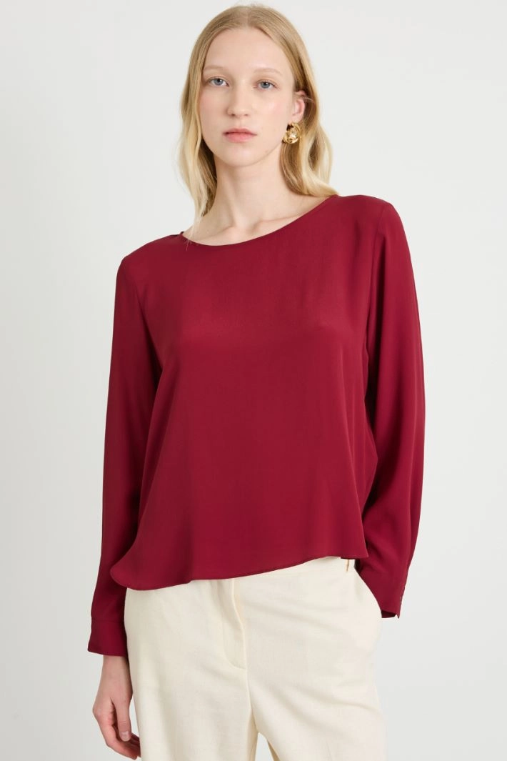 Crepe de chine blouse - BORDEAUX