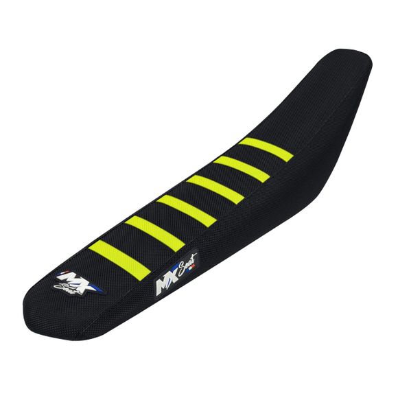 MX Seat 6 ribs saddle cover - Black / YellowRef: MXS0239 / TRIUMPH-6RIBS-NOIRJAUNE-250450-2426