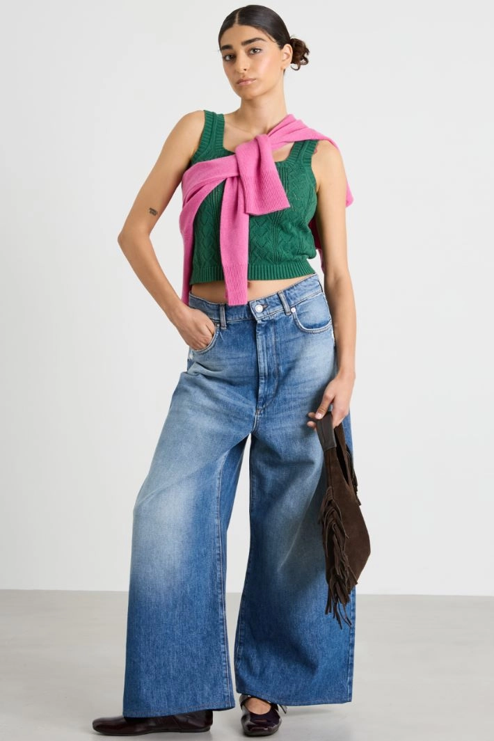 Cotton yarn top - GREEN