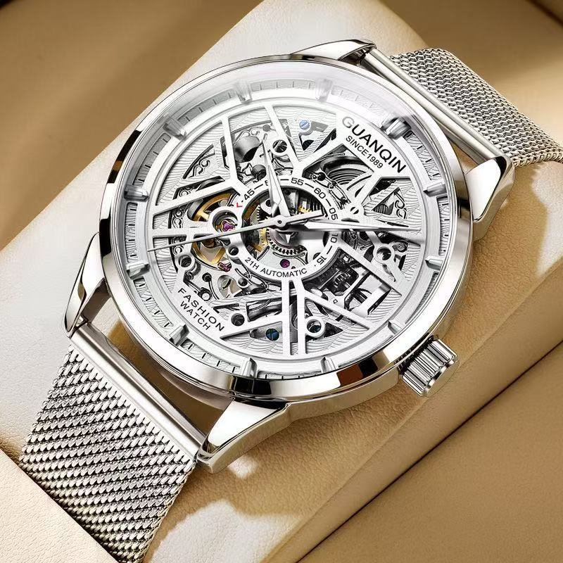 Rareststore Uranus Red Steel Silver Magnetic Orbital Watch – Futuristic Statement Timepiece