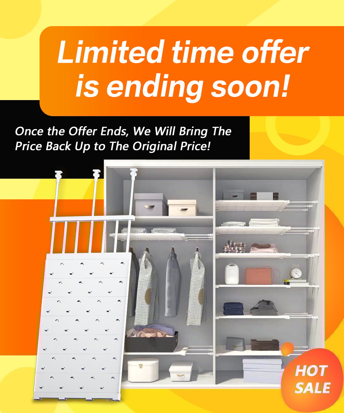 🎄Early Christmas Sales 48% OFF🔥Expandable Closet Tension Shelf Storage Rack for Wardrobe