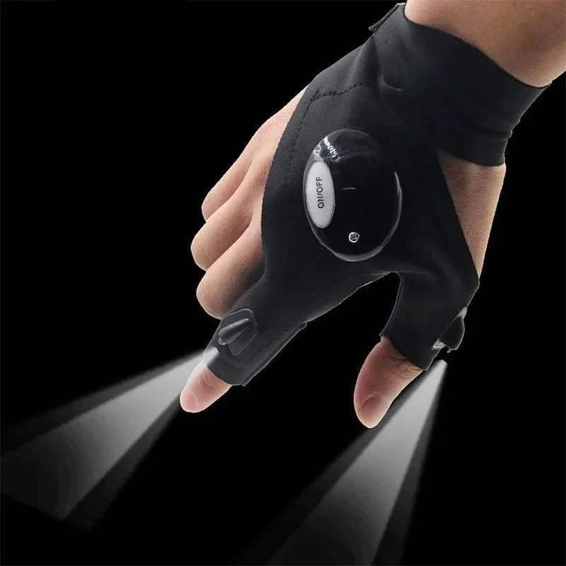 LED-Taschenlampe Wasserdichte Handschuhe - Praktische, langlebige fingerlose Handschuhe