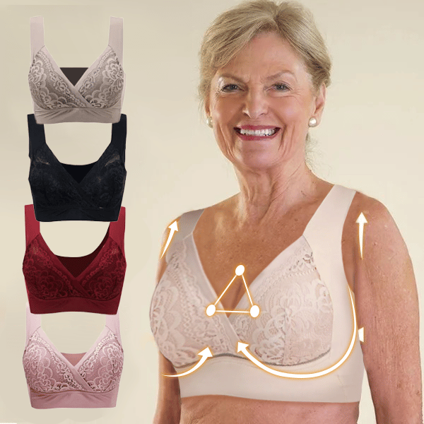 🔥Letzter Tag 49% Rabatt– Plus-Size-Komfort, extra elastischer, kabelloser Stütz-Spitzen-BH