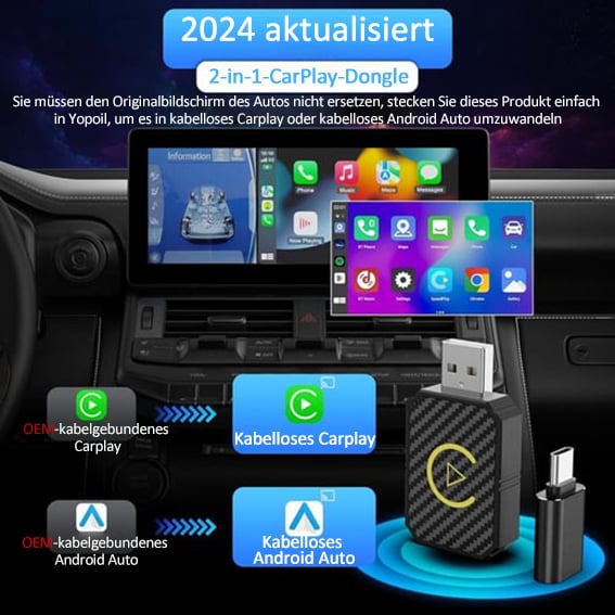 š„Letzte Tagesaktion - 49 % Rabattš„Mini Wireless CarPlay-Adapter für Apple und Android(Kostenloser Versand)