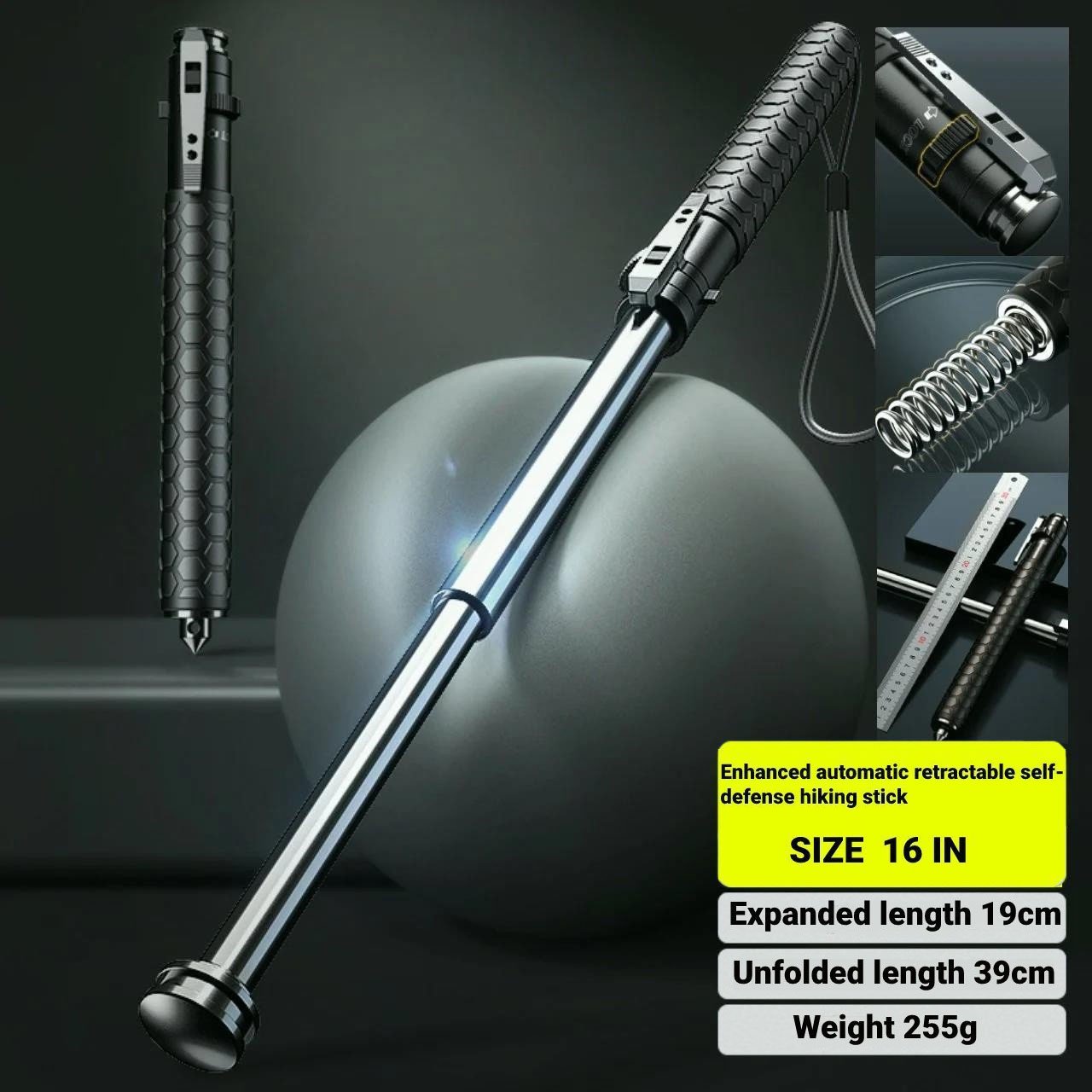 🔥(Last Day Promotion - 50% OFF)Enhanced Automatic Retractable Hiking Stick, BUY 2 FREE VIP SHIPPING