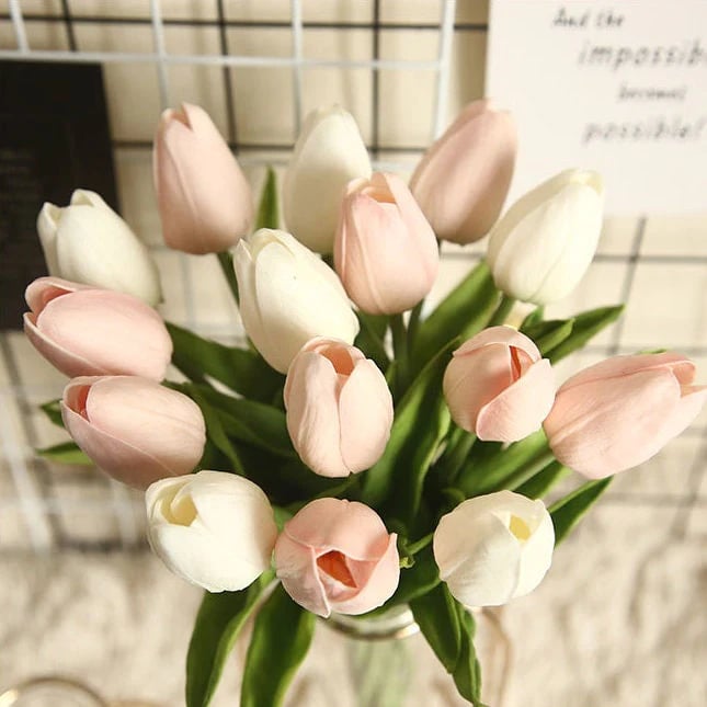 💓Mother's Day Gift🎁 Beautiful Artificial Real Touch Tulip Flower Stems (Bunch of 10)