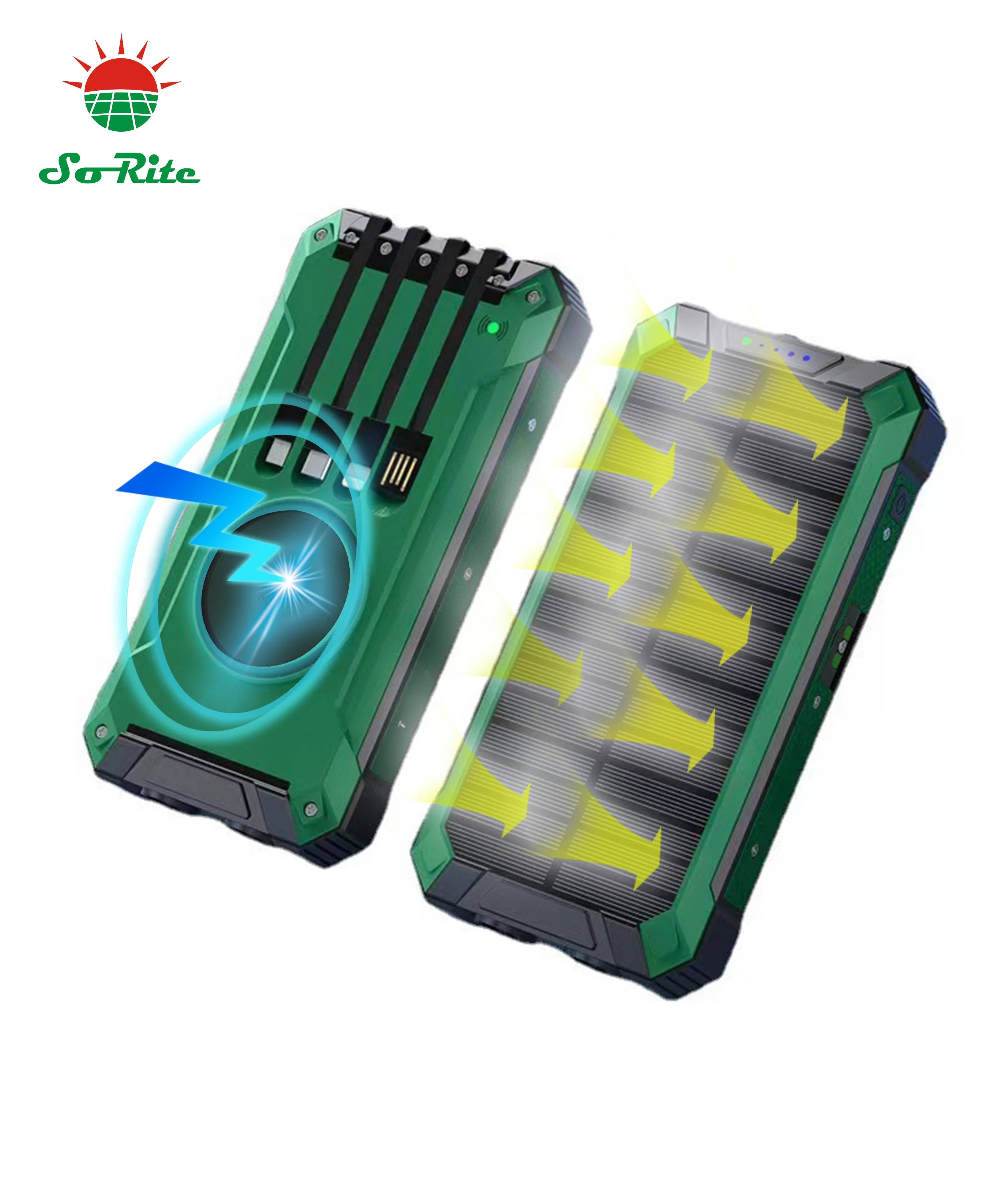 Wireless Charger Solar Power Bank Built-in Cables Waterproof/Shockproof 🔥Buy 2 Free Shipping🔥