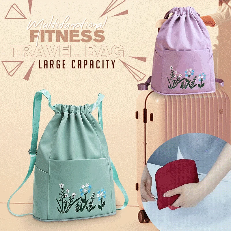 🔥49% OFF🔥Foldable Waterproof Drawstring Large Capacity Embroidered Backpack