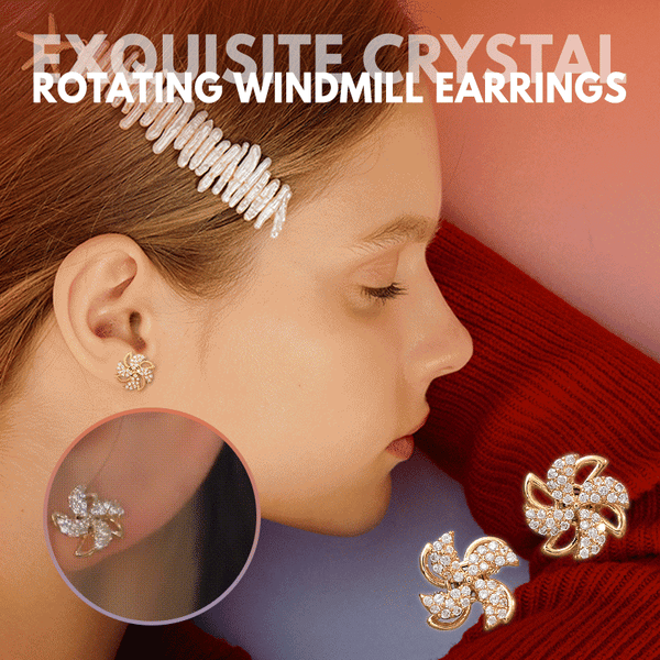 ✨Summer promotion - 40% OFF✨ Exquisite Crystal Rotating Windmill Earrings