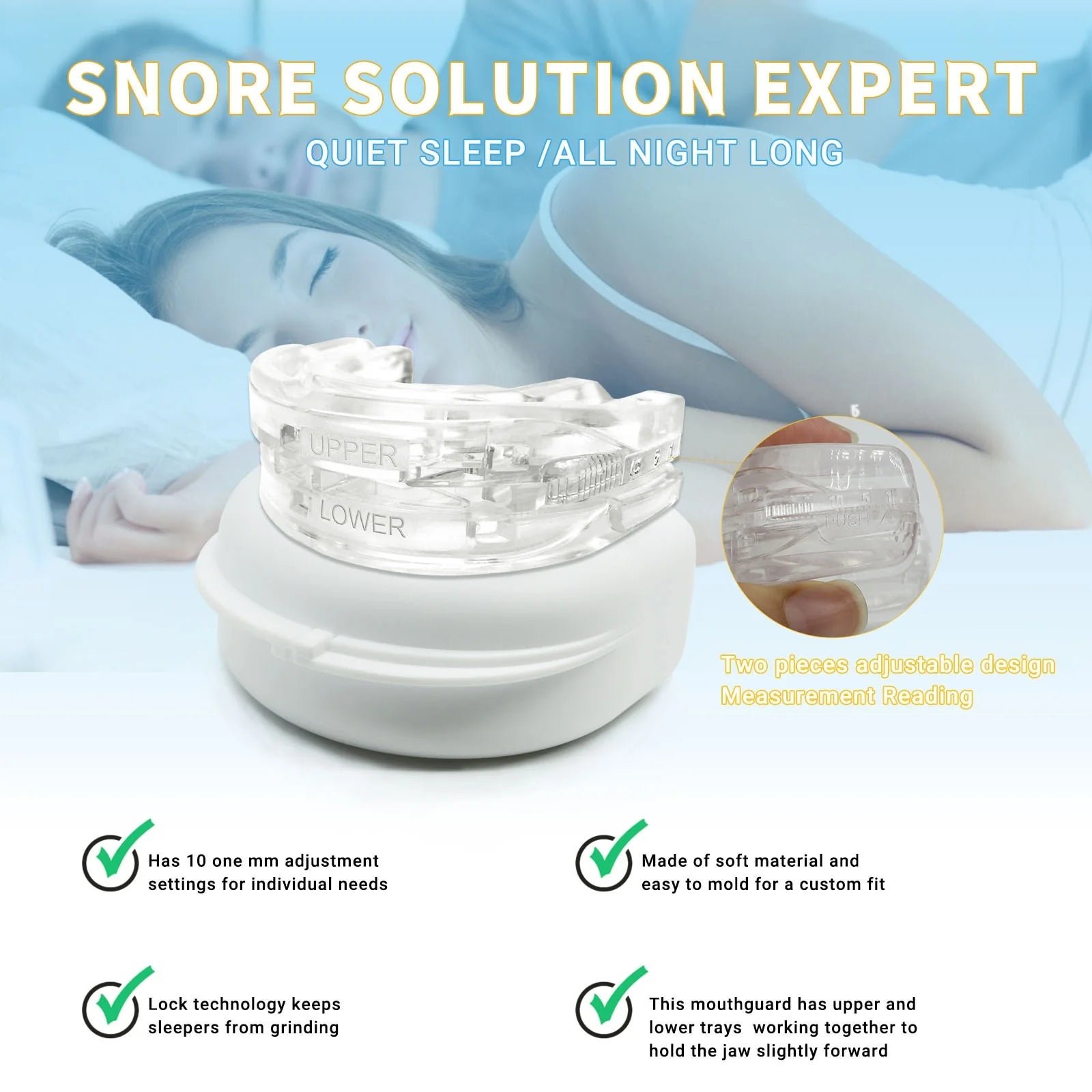 STOP THE SNORINGTM -Anti Snoring Mouthpiece- HELPING MILLIONS OF SNORERS & THEIR SLEEP PARTNERS