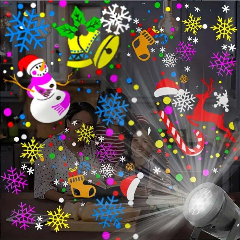 🔥Achetez-en 2 et livraison gratuite🔥Lumière de projection rotative en forme de flocon de neige de Noël😍🎅