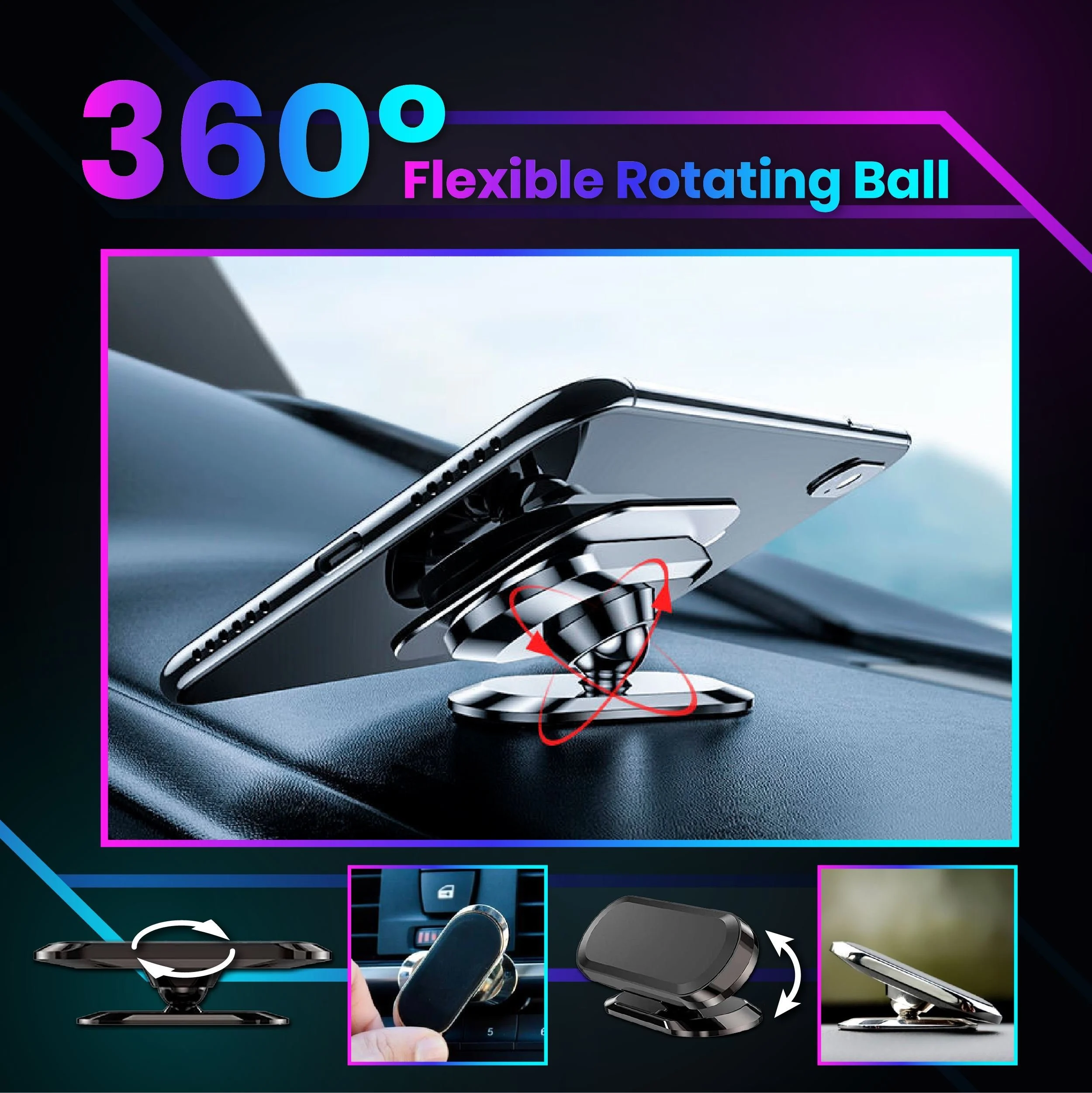 🔥Achetez 2 obtenez 1🔥-😍Support de téléphone de voiture flexible ultra magnétique