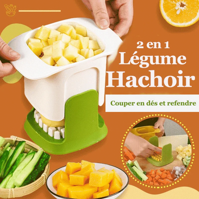 🔥LA PLUS GRANDE VENTE - 49% DE RÉDUCTION🔥Hachoir à légumes 2 en 1 pour couper en dés et & tranches🌙