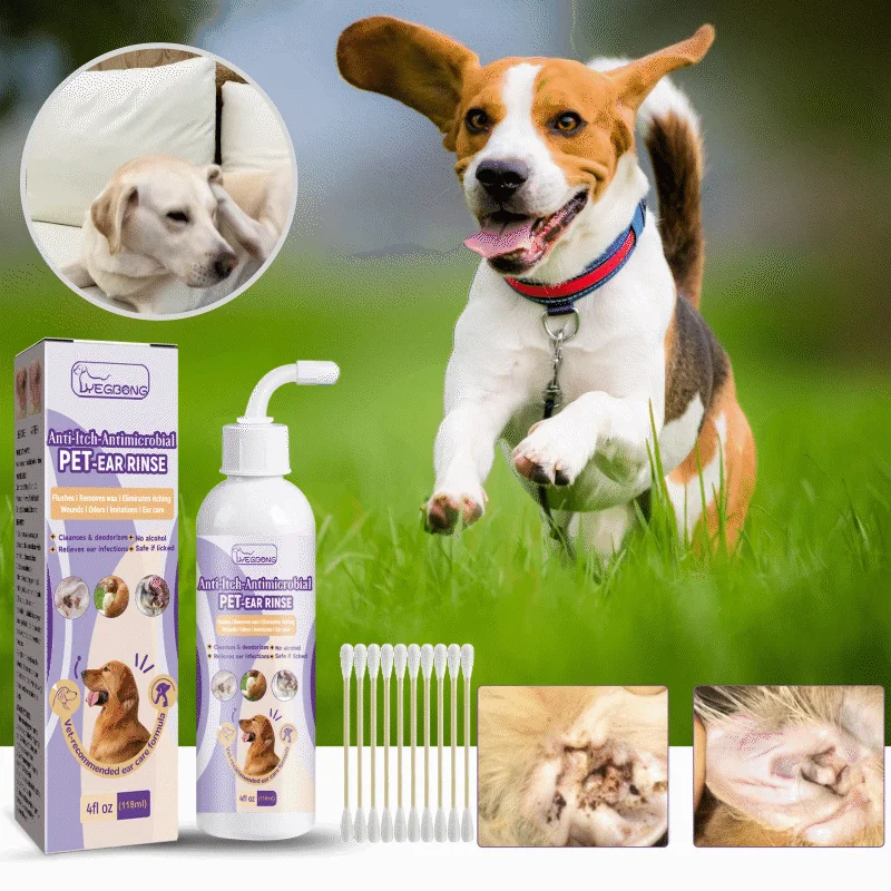 🔥ACHETER 3, OBTENIR 2 GRATUITS🔥Nettoyant pour oreilles d'animaux - Traitement des infections pour chiens et chats