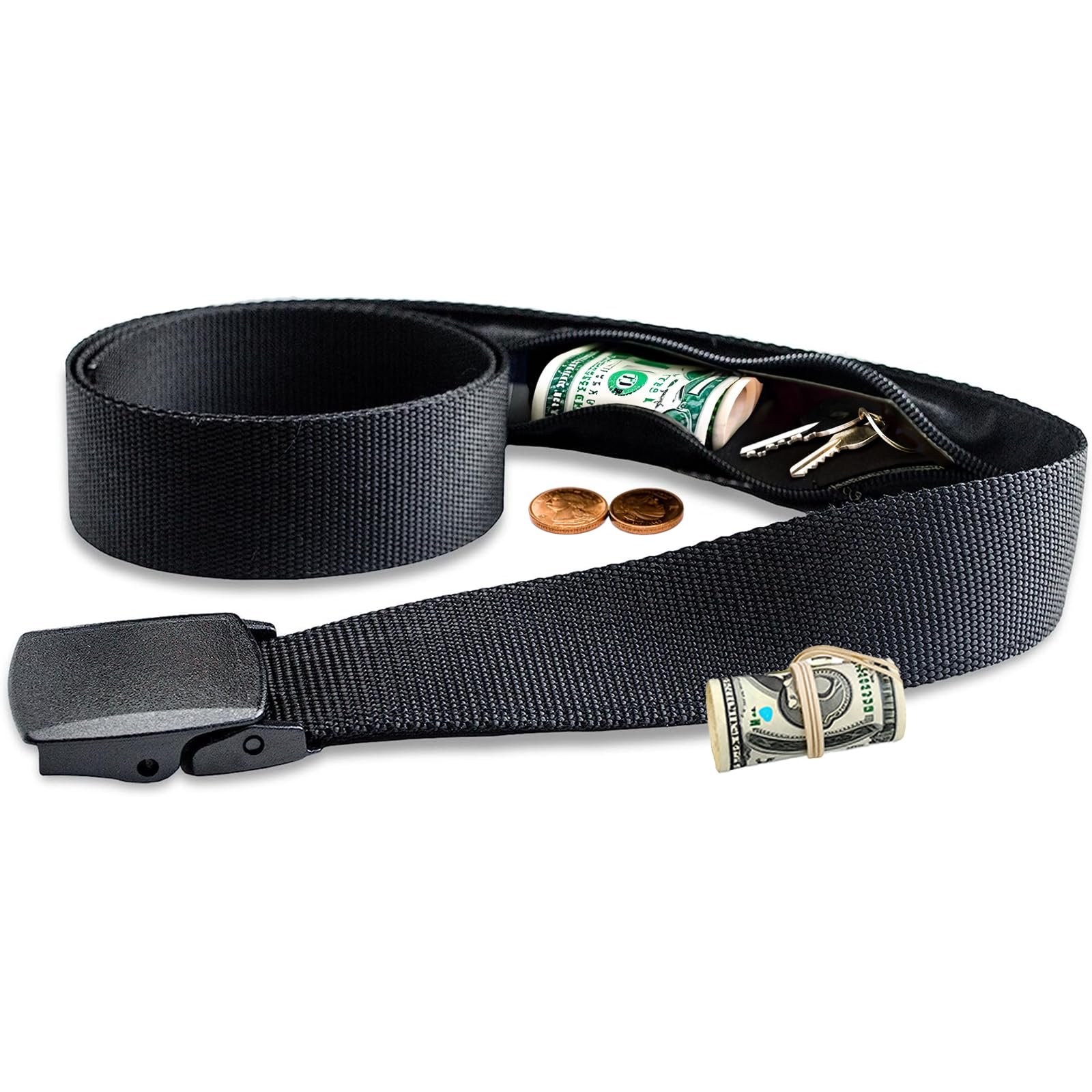 🔥2024 New Hot Sale—Travel Security Belt with Hidden Money Compartment Pocket Belt