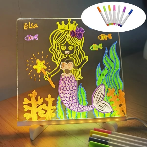 (🌲Christmas Hot Sale🎁)-✨LED Transparent Luminous Notepad With Color Pens🎨