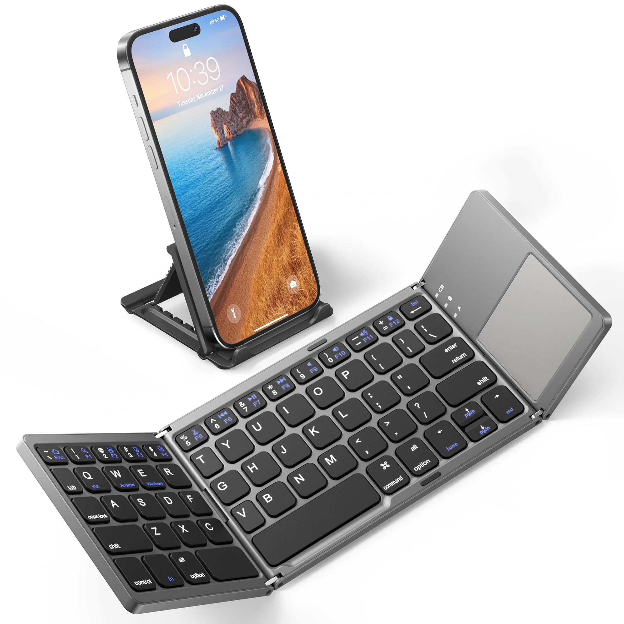 🔥49% DE RÉDUCTION😍Clavier Bluetooth pliable avec pavé tactile (📦Livraison gratuite)