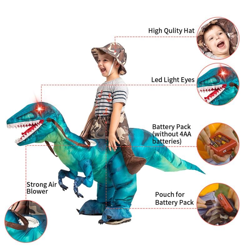 Inflatable Costume for Adults and Children, Halloween Costumes Men Women Dinosaur Rider