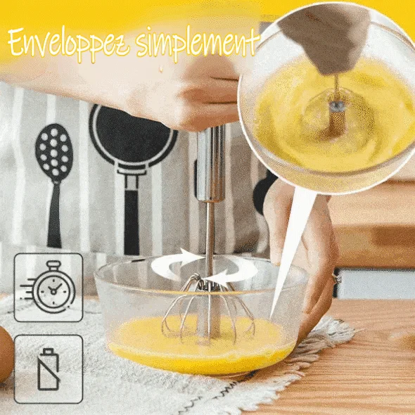 🏆Dernier jour 49% de réduction-🥚Fouet semi-automatique en acier inoxydable