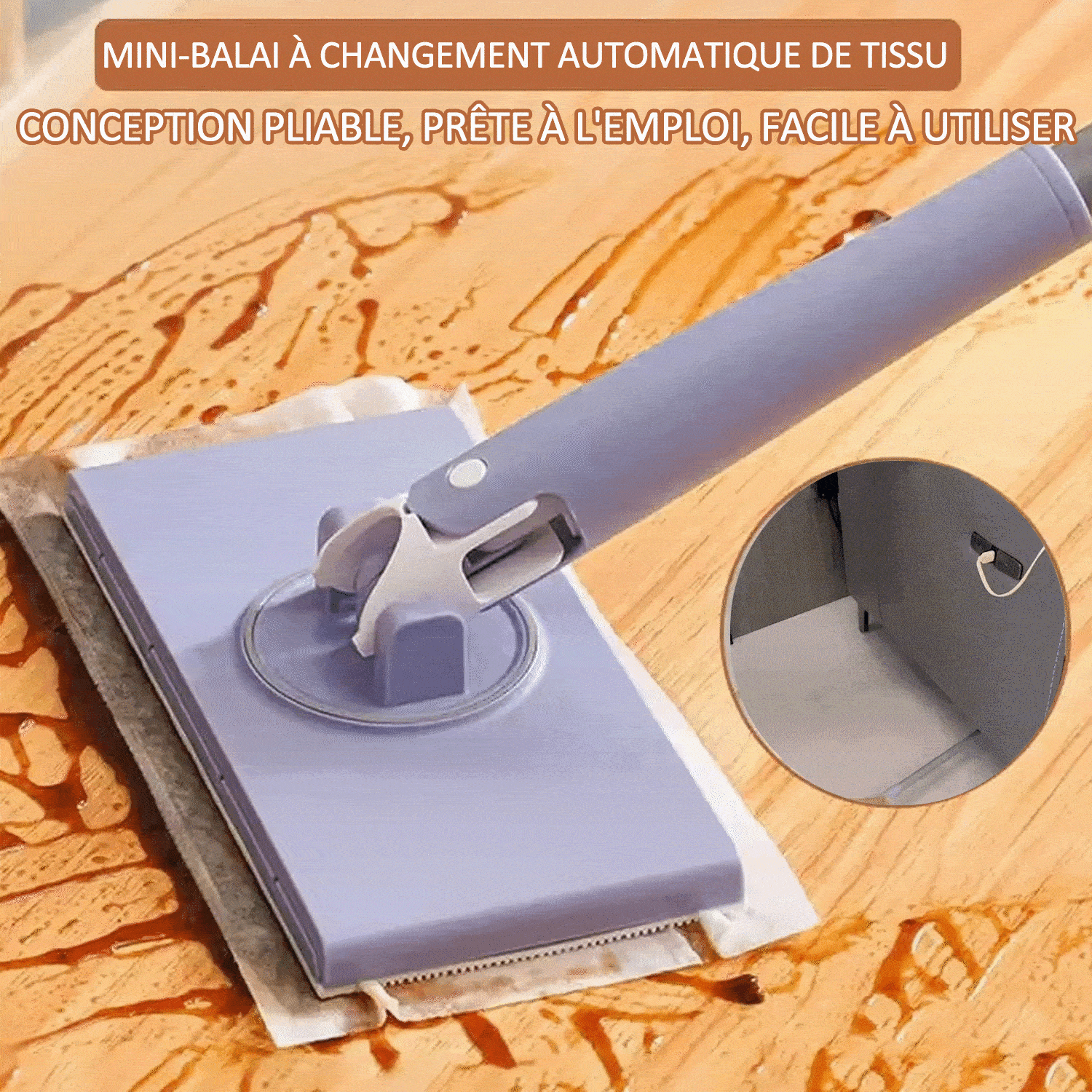 💥 DERNIER JOUR 49 % DE RÉDUCTION - Mini Mop à Changer le Chiffon Automatiquement