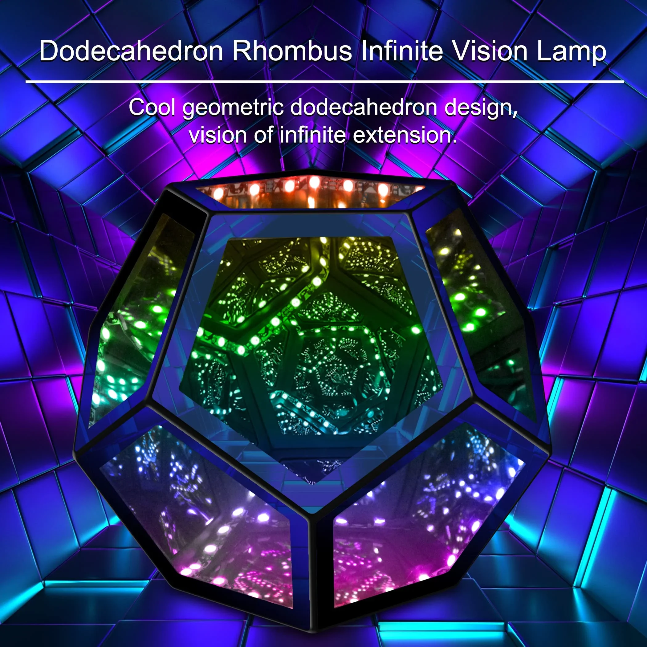 ✨3D Infinity Dodecahedron Table Lamp - A visual feast through dimensions