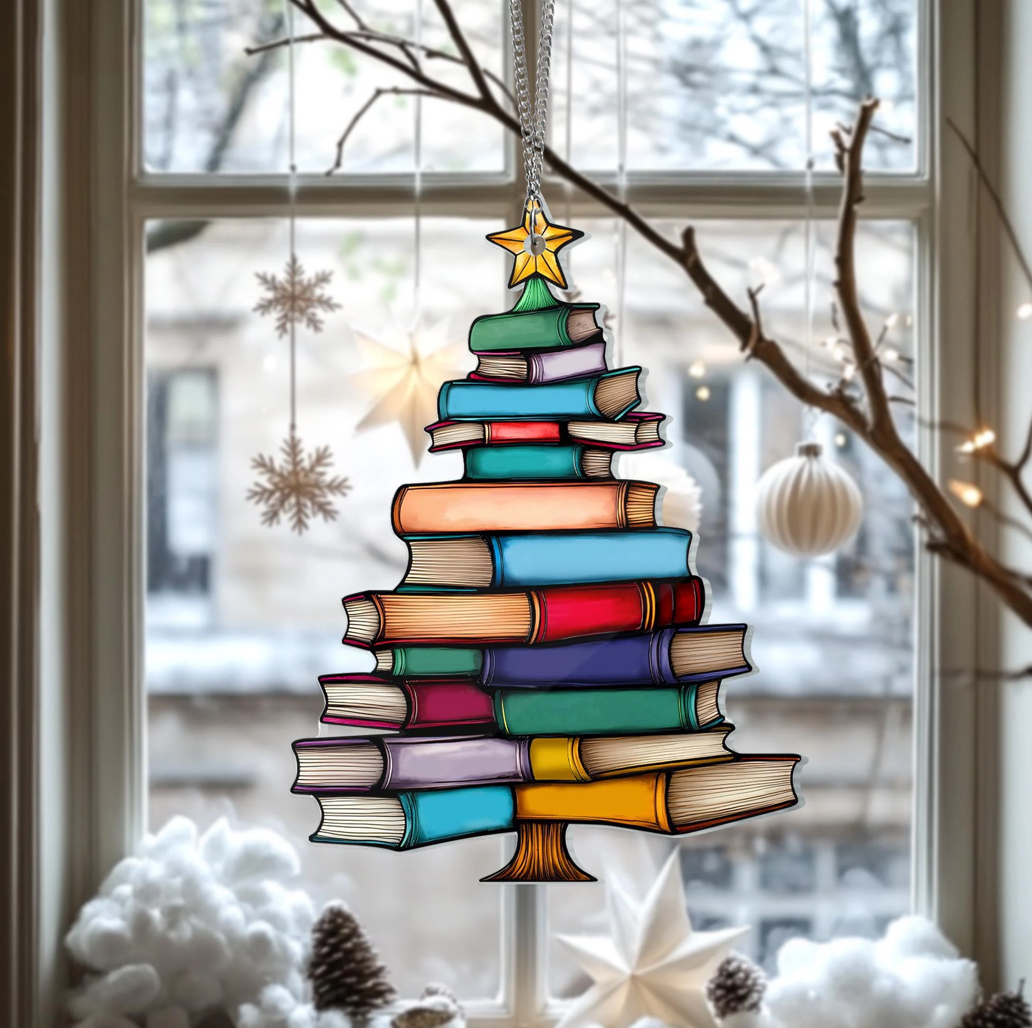 🔥ÚLTIMO DÍA 50% OFF - 🎄📚✨Adorno para árbol de Navidad con forma de libro