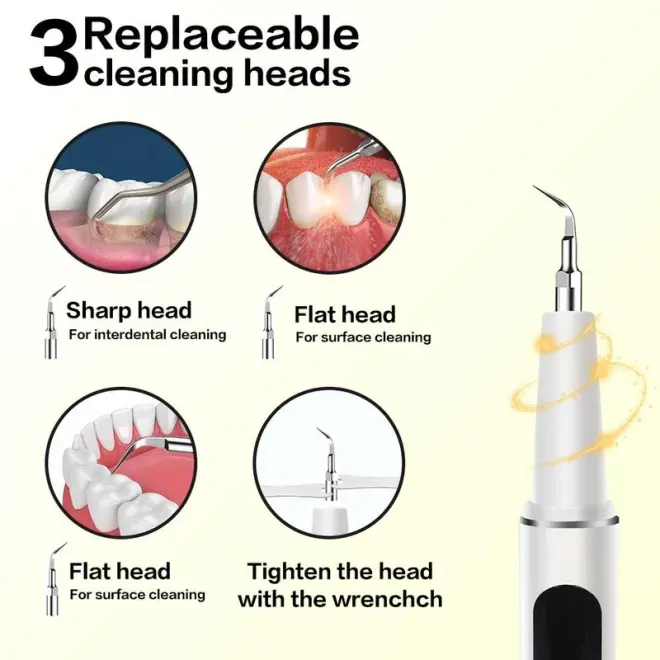 Plaque/Tartar Remover for Teeth, Dental Calculus Remover Teeth Cleaning Kit with LED Light & 5 Adjustable Modes